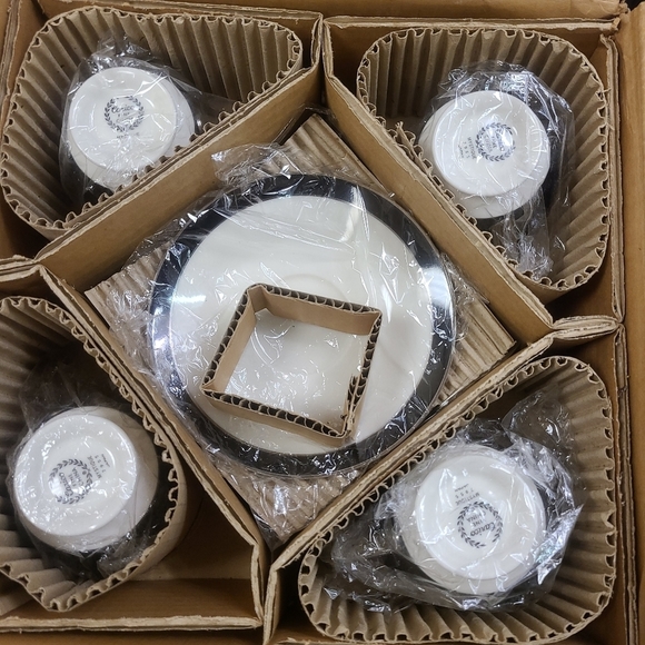 CARICO Fine China 12 pc MYSTIQUE 7955 , 4 TEA CUPS - Picture 2 of 10